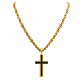 Bold Cross Pendant Necklace with Curb Chain