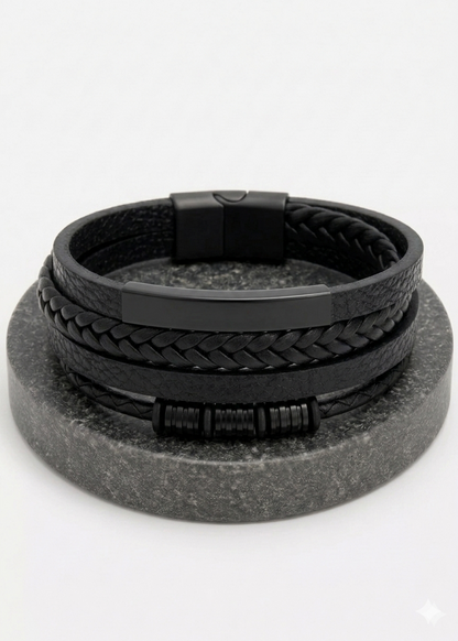 Men's Psalm 112:7 Unshakable Faith Leather Bracelet