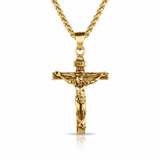 Gold Crucifix Cross Pendant Necklace