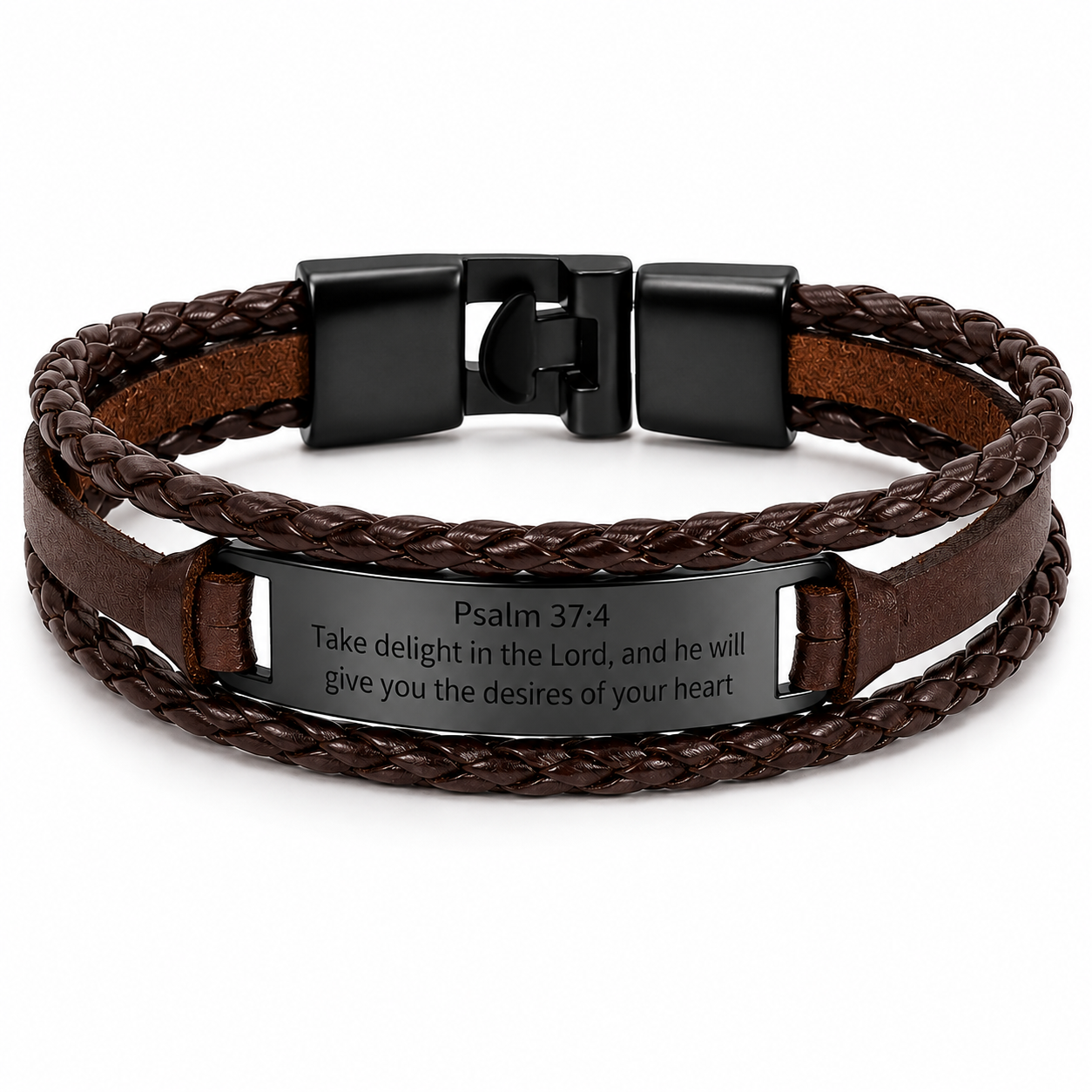 Psalm 37:4 Leather Bracelet