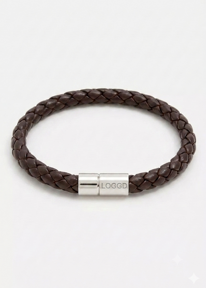 Brown silver clasp designed for men bracelet