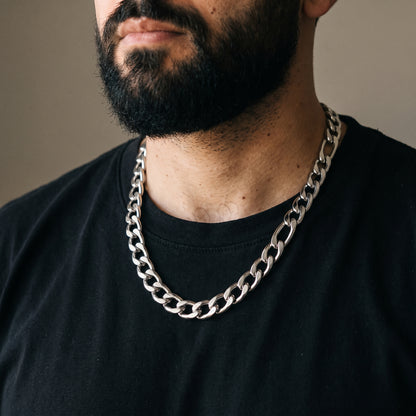 Cuban & Figaro Chain Hybrid Bracelet worn, lifestyle photo 1