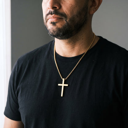 The Essential Cross Bundle — Gold, Silver & Black worn, lifestyle photo 2