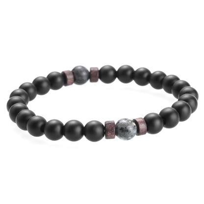 Classic Matte Black Onyx & Map Stone Beaded Bracelet