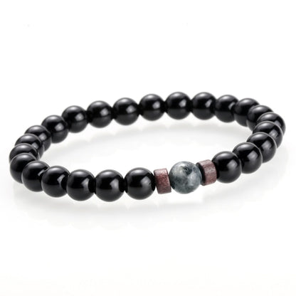 Classic Matte Black Onyx & Map Stone Beaded Bracelet