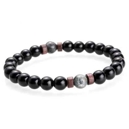 Classic Matte Black Onyx & Map Stone Beaded Bracelet